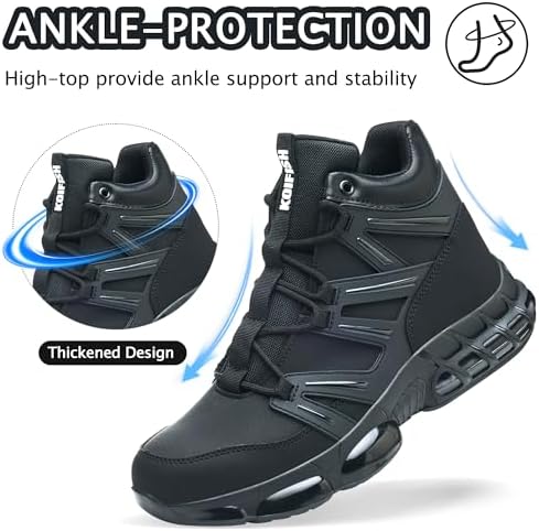 KOIFISH Steel Toe Work Boots for Men Women, Waterproof Steel Toe Boots