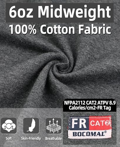 BOCOMAL FR Shirts for Summer Breathable Vented Mesh Flame Resistant Henley