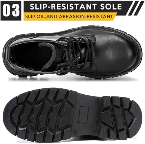 OWIF Waterproof Steel Toe Boots for Women Men, 6" Comfortable Composite Toe Work Boots Safety Construction Shoes