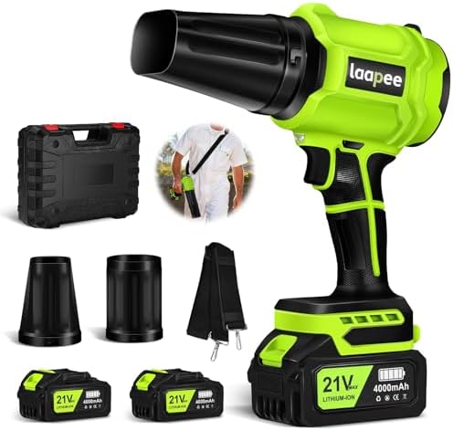 Leaf Blower Cordless Handheld Blower with 2x4.0Ah Batteries and Charger
