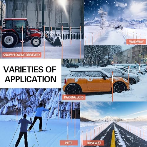 48Inch Snow Stakes Driveway Marker, 20Pcs Driveway Stakes