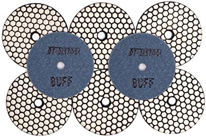 DT-DIATOOL Dry Diamond Polishing Pads 4 Inch for Granite Marble Quartz Stone Countertop Tiles 8 Pieces WBUFF