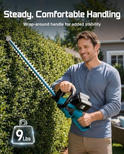 SEESII 24" Hedge Trimmer Cordless, 40V Electric Bush Trimmer, 2 Batteries