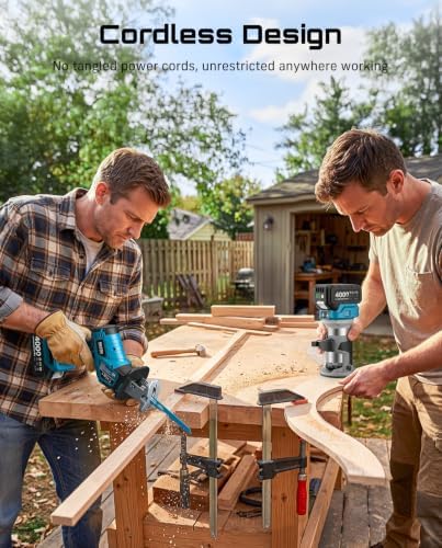 SEESII 2-in-1 Brushless Reciprocating Saw & Wood Router Tool Combo Kit