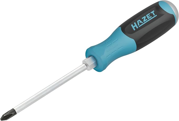 Hazet 811S/5 Slotted and Phillips Screwdriver Set with 3K Handles and Striking Caps, 5 Pieces