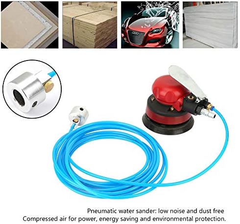 5" Air Random Orbital Palm Sander Powered Wet Orbital Air Palm Sander Pneumatic Portable Handheld 1/4" Inlet Grinding Machine Kit