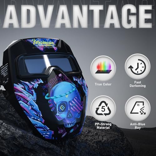 YESWELDER Auto-Darkening Welding Goggles with Mask, Wide Shade Range