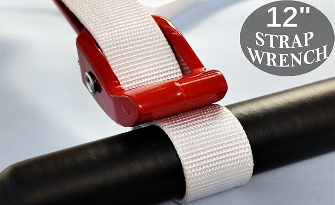 Pipe Strap Wrench,12-inch Capacity Adjustable Strap Wrench
