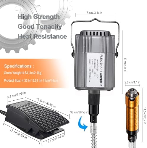 DZQ 780W Flex Shaft Grinder with 83 Accessories 0.4–6.5mm Chuck