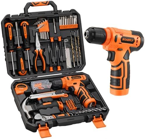 157-Piece Tool Set, 8V Cordless Drill Set, Hand Tool Kit for Men and Women
