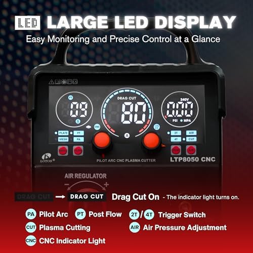 LTP8050CNC 80A CNC Drag-Cut Blowback Plasma Cutter 220V