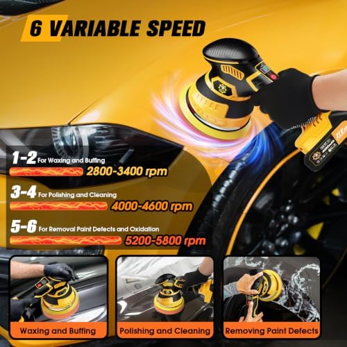 Cordless DA Polisher Kit with 2 x 4000mAh Batteries