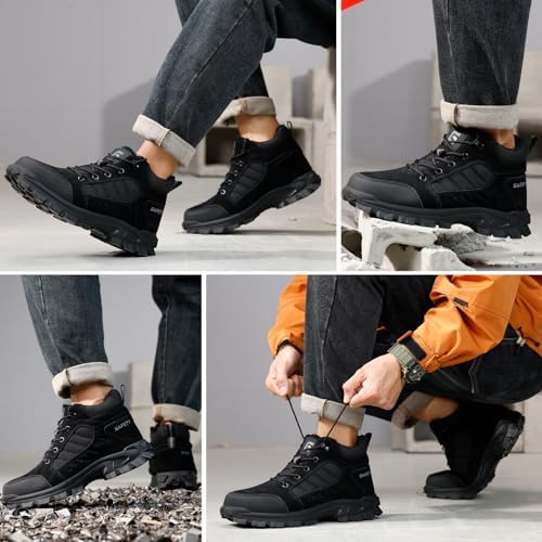 GUSAYEX Steel Toe Boots for Men Puncture Resistant Work Boots