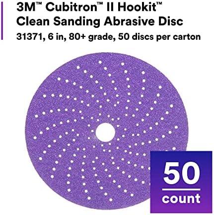 3M Cubitron II Hookit Clean Sanding Abrasive Disc, 737U, 31371, 6 in, 80+