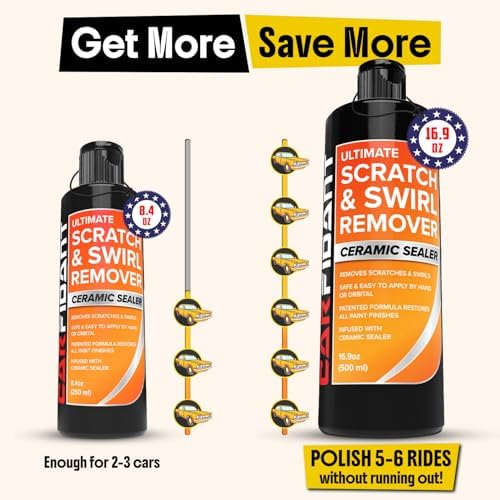 Carfidant Scratch & Swirl Remover - Polishing, Rubbing & Buffing Compound for Car Paint Repair - Restores Shine & Enhances Gloss, 16.9 fl oz