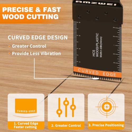 AMZWEI 50PCS Multi Tool Blade Kits Metal Wood Cutting, Professional
