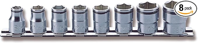 Ko-ken RS3450M/8 3/8 Sq. Dr. Socket set 8mm-19mm Nut Grip 200mm 8 pieces