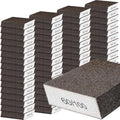 Gisafai 100 Pcs Dual Angle Sanding Sponge Bulk, 60/100 Grit Double Sided Reusable Washable Sponge Sandpaper Block for Drywall, Wood, Metal, Glass, Med/fine