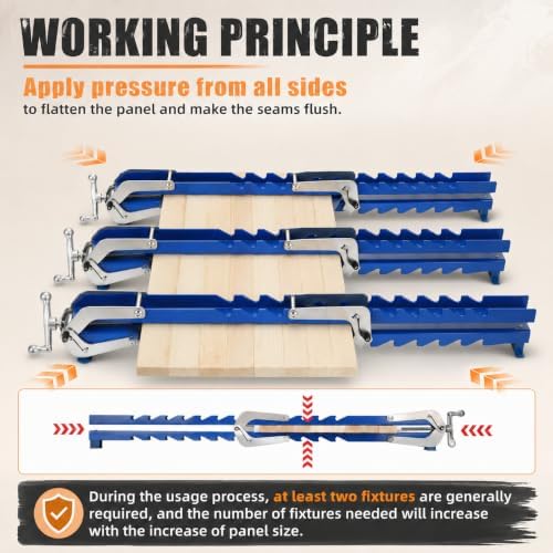 36 Inch Panel Clamps 2 Pack, 4-Way Pressure Steel Parallel Clamps, Pre-Installed Panel Clamps for Woodworking, Fits 1/2"-3" Thick & 10"-36" Wide Panels, Cutting Boards, Tabletops & Cabinet Doors