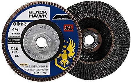 BHA 4.5" x5/8-11 T27 High Density Zirconia Flap Discs, 80 Grit - 5 Pack