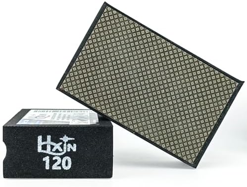 Diamond Hand Polishing Pad Diamond Sanding Block Foam Backed Diamond Sponge Sanding Pads for Wet or Dry Grinding polishing for Granite Marble Stone Tile Glass Ceramic (1, 120# Square)