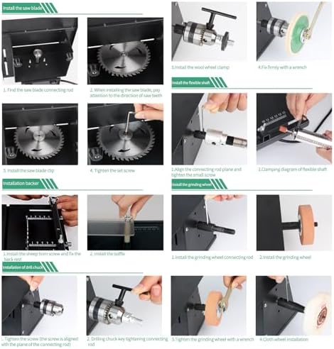 Portable Table Saw 1800W Jade Carving Machine 110V Multifunction Gem Faceting Polishing Machine Small Grinding And Cutting Machine, Stepless Speed Regulation Bench Grinder Polisher