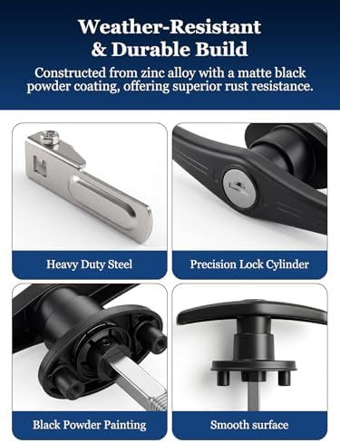 Truck Cap Camper Shell T-Handle Lock Latch Replacement Parts, Truck Bed Topper Door Locking Kit Accessories with Keys - Left Lock