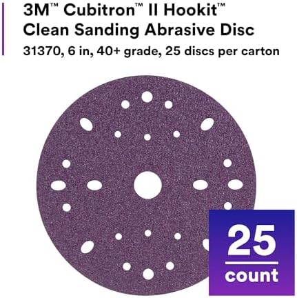 3M Cubitron II Hookit Clean Sanding Abrasive Disc, 737U, 31370, 6 in, 40+