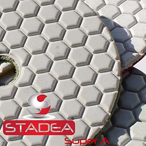 Diamond Polishing Pads 4" Dry For Concrete Granite Stone Polish- Set of 8 Pads, 1 Rubber Backer Holder