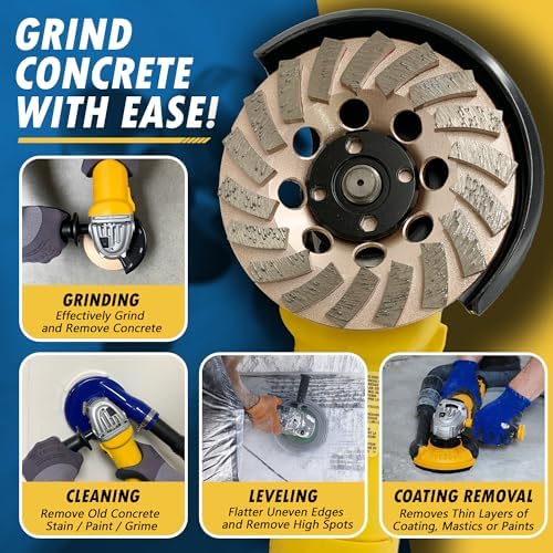 5" Diamond Grinding Wheel for Concrete Masonry 18 Segments 7/8"-5/8"