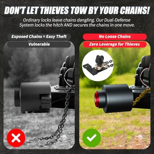 Trailer Hitch Lock, 2-5/16 Inch Coupler, Red