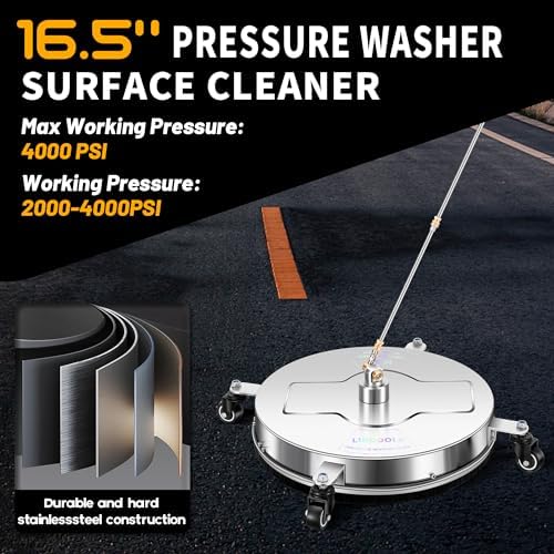 LidoDola 16.5'' Pressure Washer Surface Cleaner, Power Washer Accessory
