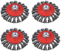 4 Pack 4 Inch Twist Knotted Wire Wheel Brush for Angle Grinder with 5/8 Inch-11 Threaded Arbor, for Heavy-Duty Conditioning for Various Metals