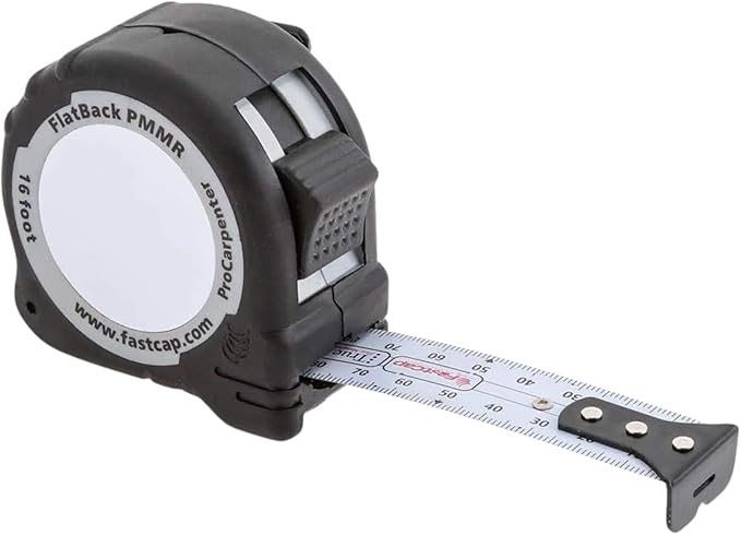 FastCap ProCarpenter Metric/Metric Reverse Flatback Measuring Tape - Ideal for Professionals and Home Improvement - with Lever Action Belt Clip and Dual Locking System - 16 Foot - 99944I