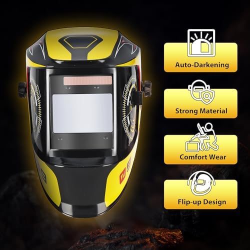 Welding Helmet True Color Auto Darkening Hood for TIG MIG ARC Welder Mask with Adjustable Shade Range 4/5-9/9-13…