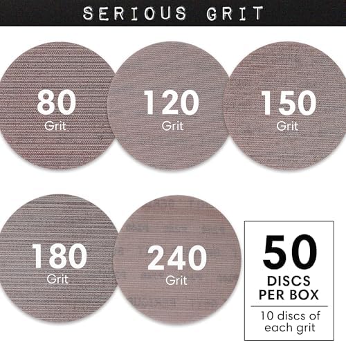 Serious Grit - 6-Inch Ceramic Mesh Discs - P80-240 Assortment - 50 Pack