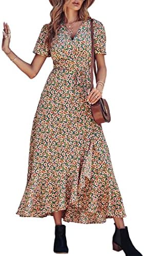 PRETTYGARDEN Women's Boho Floral Summer Maxi Dresses