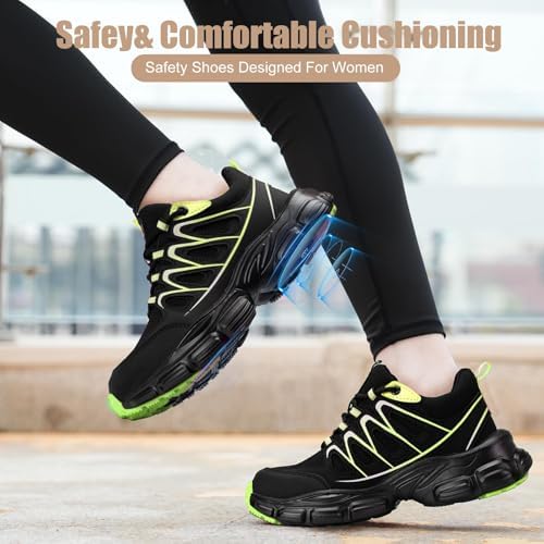 Hogent Steel Toe Shoes for Men Women - Non Slip & Lightweight Work Shoes