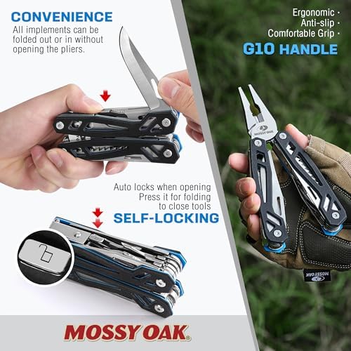 MOSSY OAK 21-in-1 Multitool, Stainless Steel Pliers with Pocket Knife