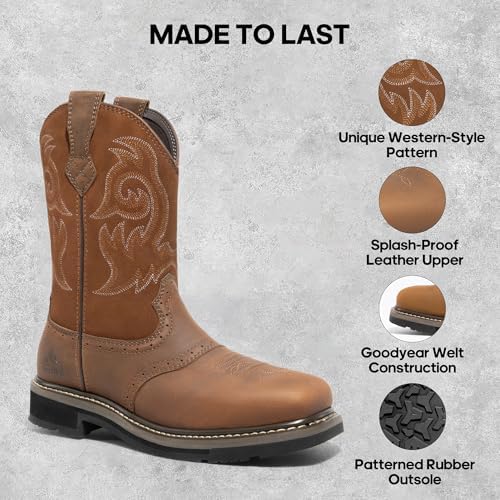 NORTIV 8 Steel Toe Work Boots for Men