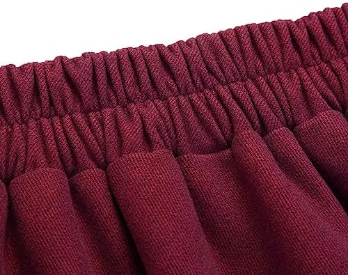 IDEALSANXUN Womens Plaid Wool Skirts Elastic Waist A-Line Pleated Tartan Long Skirts