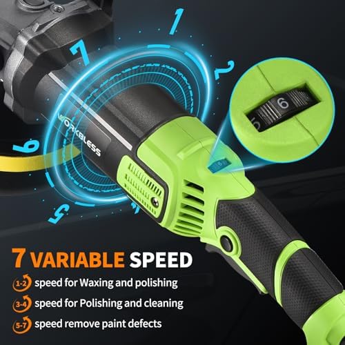 Buffer Polisher 1600W 6"/7" Rotary Car Wax Polisher 7-Speed