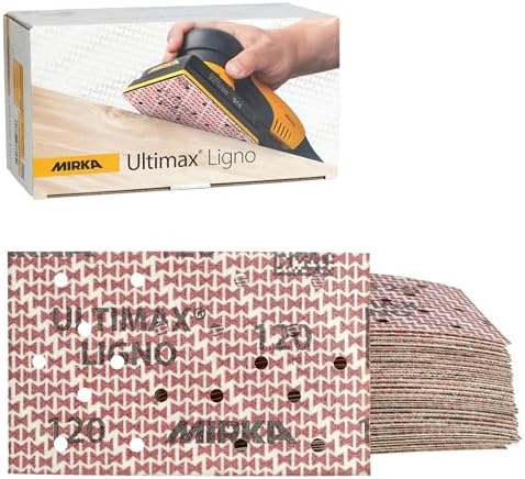 Mirka Abrasive Sheets Ultimax Ligno 3x5 Hook and Loop P120 50 Pack