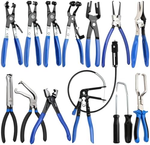 DISEN 14 PCS Hose Clamp Pliers & Fuel Line Electrical Disconnect Tool Set