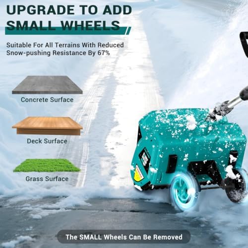 17" 40V Brushless Electric Snow Shovel, Cordless Wheeled Snow Thrower with 2×4.0Ah Batteries, 8" Depth, 22FT Throw, Adjustable Handle, for Driveway, Deck, Steps & Winter Outdoor Snow Clearing