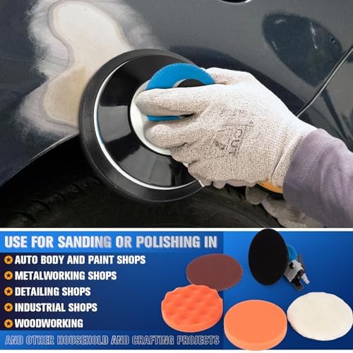 6" Air Sander Kit - Garage-Ready Dual Action Tool, Car Detailing & Woodworking Hero | Palm-Sized Power w/Free Tool Kits
