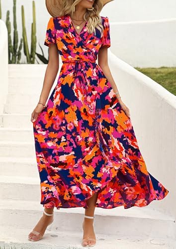 PRETTYGARDEN Women's Boho Floral Summer Maxi Dresses