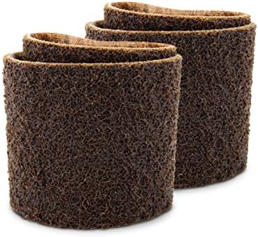CS Unitec | 42010 | PTX Coarse Fleece Nonwoven Sleeve - 80 Grit, 3-1/2" Diameter x 4" Wide, Brown, Pack of 4 - Made in Germany