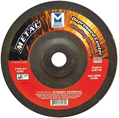 Mercer Industries Depressed Center Grinding Wheel, (20 Pack), 7" x 1/4" x 7/8"