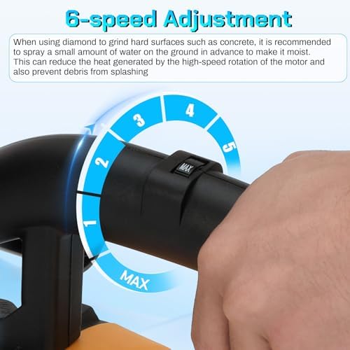 4-Head Electric Diamond Polisher Machine, 8" grinding diameters and 3pcs Diamond Grinding Wheels, 3800W Concrete Grinder for Polishing Stone Concrete Surface, Metal Descaling and Thinset Removing